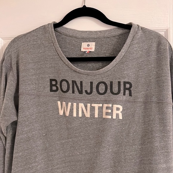 SUNDRY “Bonjour Winter” Sweatshirt - Picture 3 of 7